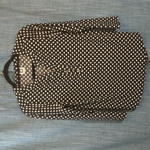 Anne Klein black long sleeve polka dot blouse